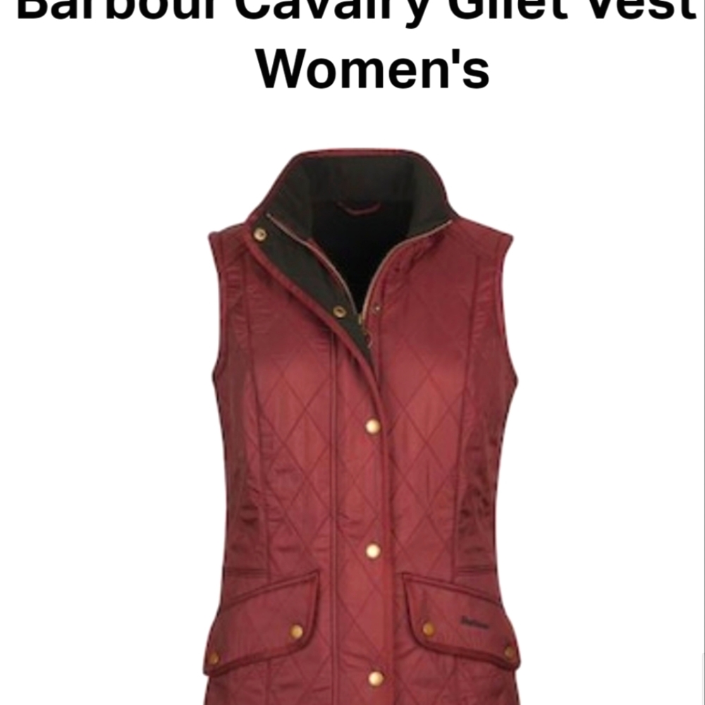 Barbour Calvary Vest, size 6, plum colored